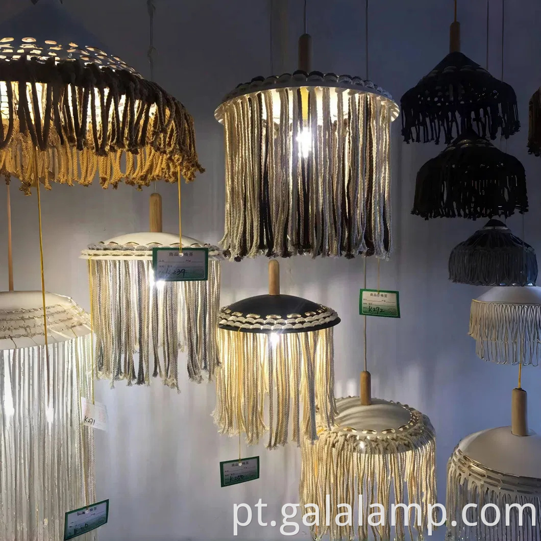 Luz pingente de juta de tecido ecológica para decorações elegantes do corredor